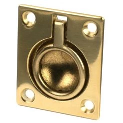 WHITECAP Square Flush Ring Pull, Brass 1 1/2" x 1 3/4"