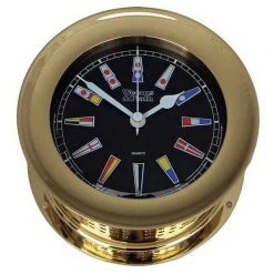 WEEMS & PLATH Brass Atlantis Nautical Flag Clock