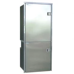 ISOTHERM Cruise 195 Stainless Steel Fridge/Freezer - AC/DC, Left Swing, 4-Sided Stainless Steel Flange