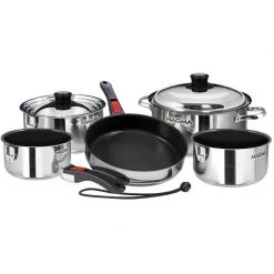 MAGMA Professional Series Gourmet Nesting 10-Piece Stainless Steel Induction Cookware Set with Ceramica® Non-Stick