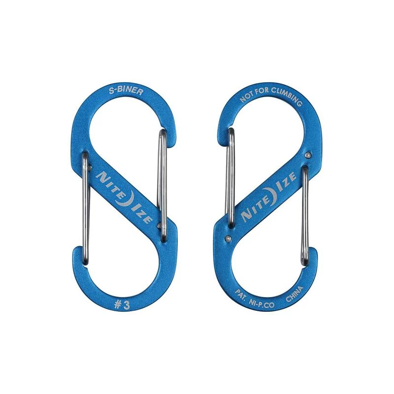 NITE IZE S-Biner® Dual Carabiner Aluminum #3 - Blue 1 NITE IZE S-Biner® Dual Carabiner Aluminum #3 - Blue