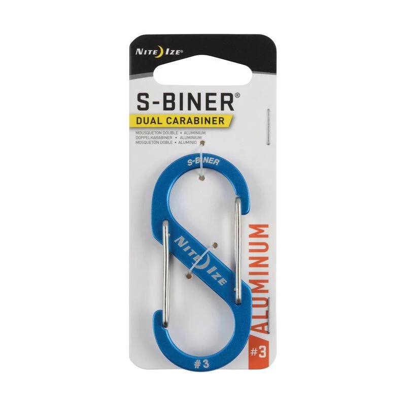 NITE IZE S-Biner® Dual Carabiner Aluminum #3 - Blue 2 NITE IZE S-Biner® Dual Carabiner Aluminum #3 - Blue - Image 2