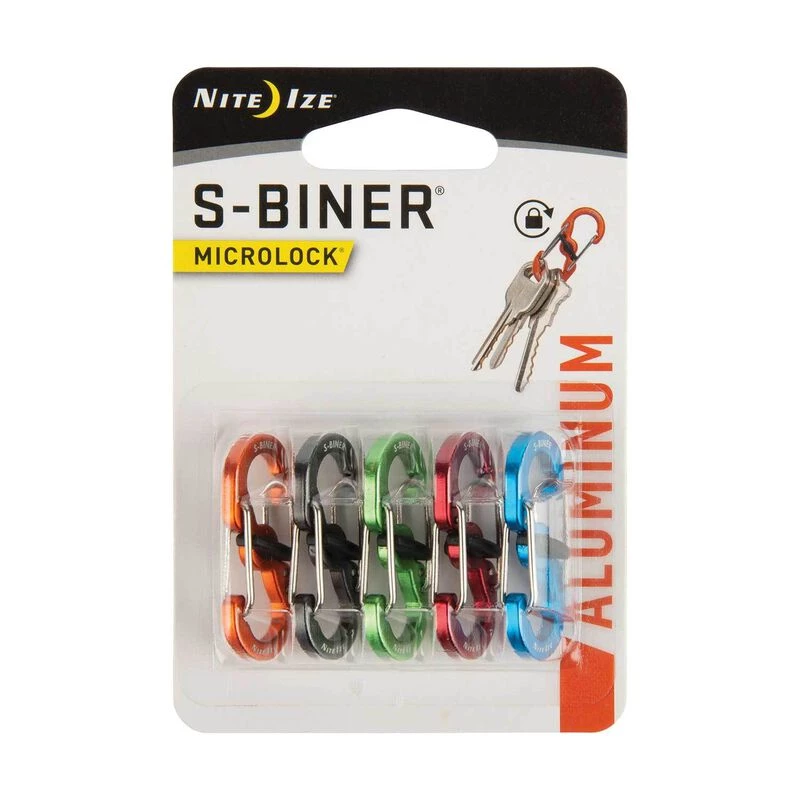 NITE IZE S-Biner® MicroLock® Aluminum, 5-Pack - Assorted 1 NITE IZE S-Biner® MicroLock® Aluminum, 5-Pack - Assorted