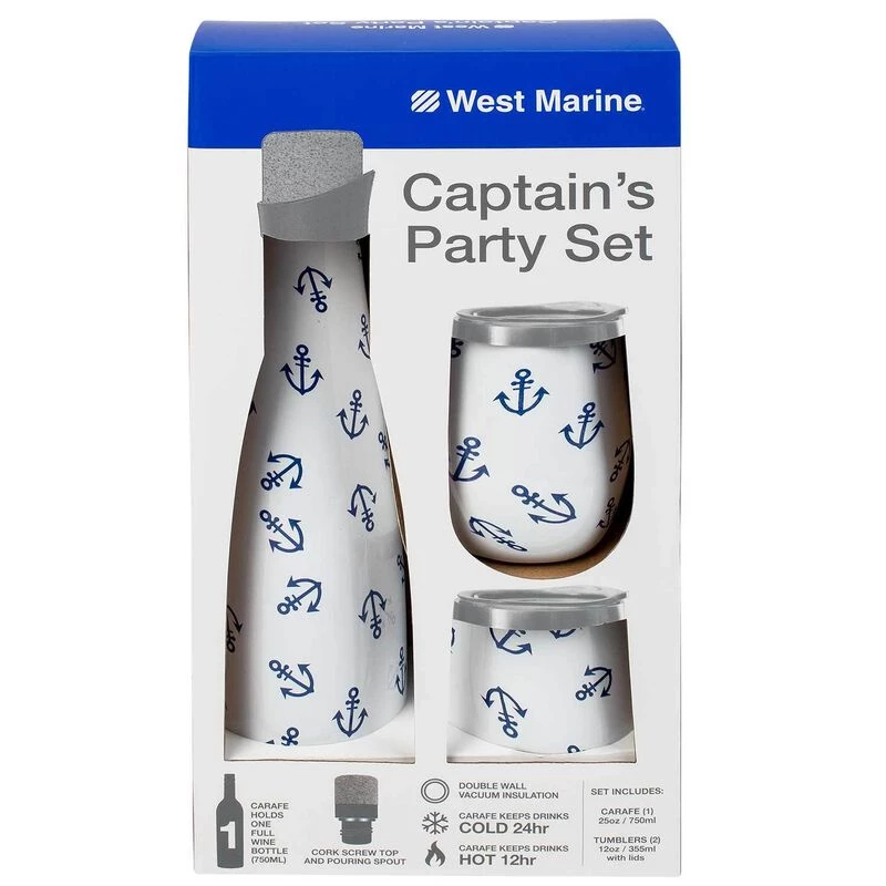 WEST MARINE Captain's Party Set Wine Bottle & Tumbler Gift Set 2 WEST MARINE Captain's Party Set Wine Bottle & Tumbler Gift Set - Image 2