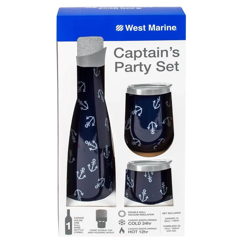 WEST MARINE Captain's Party Set Wine Bottle & Tumbler Gift Set 2 WEST MARINE Captain's Party Set Wine Bottle & Tumbler Gift Set - Image 2