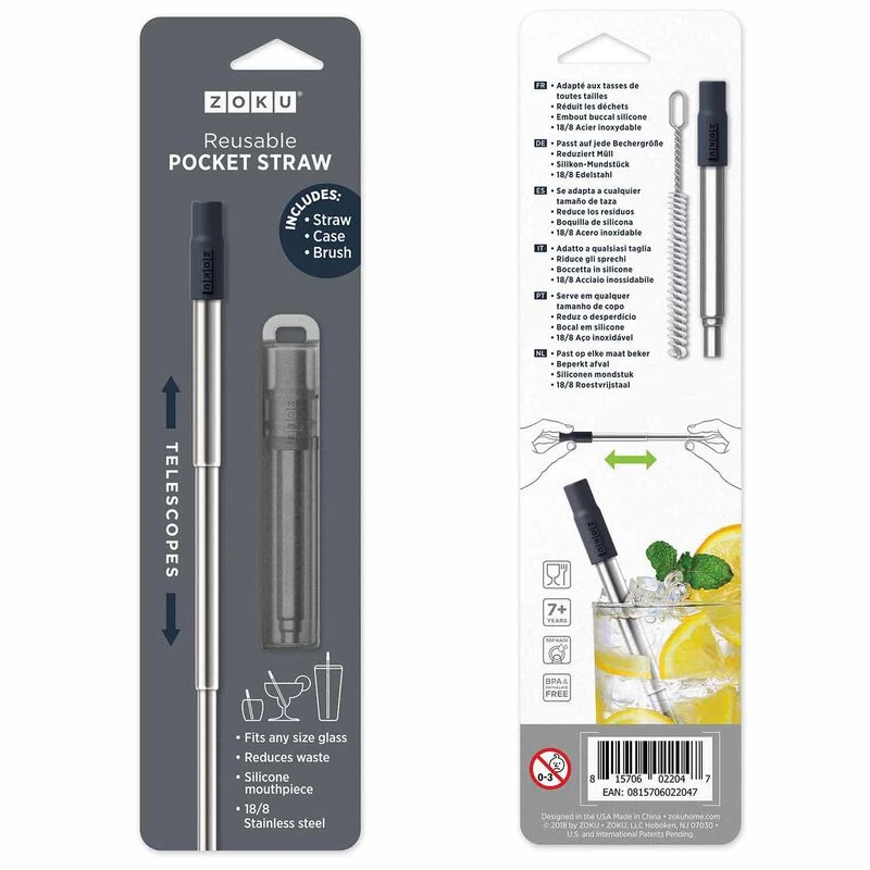 ZOKU Reusable Telescoping Pocket Straw 2 ZOKU Reusable Telescoping Pocket Straw - Image 2
