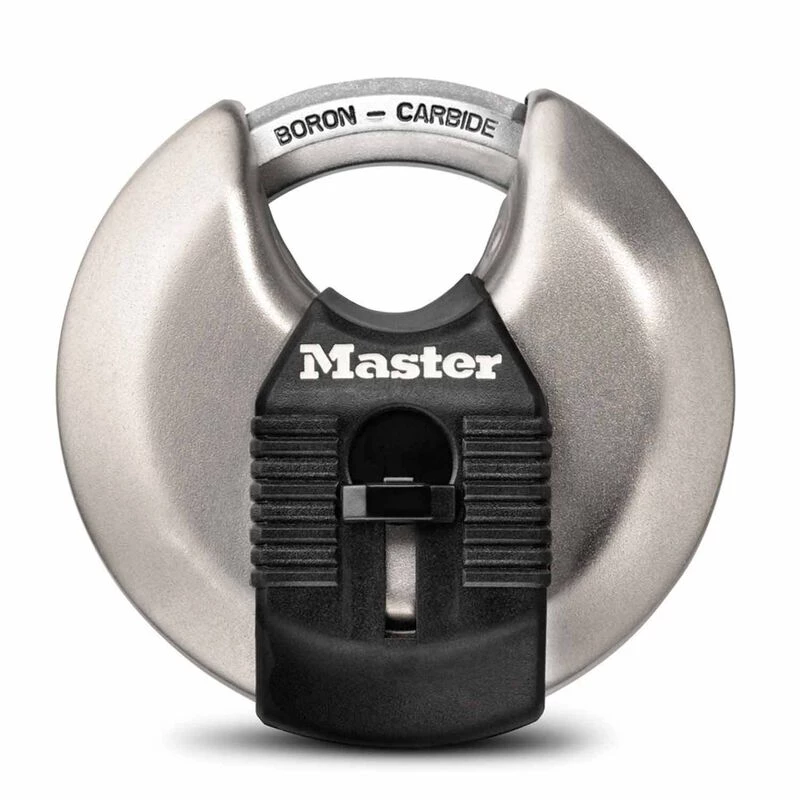 MASTER LOCK 2 3/4" Wide Magnum Stainless Steel Discus Padlock with Shrouded Shackle 1 MASTER LOCK 2 3/4" Wide Magnum Stainless Steel Discus Padlock with Shrouded Shackle