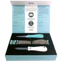 TOADFISH Shucker's Bundle - 1 Oyster Knife, 1 Pro Oyster Knife, 1 Shucking Cloth