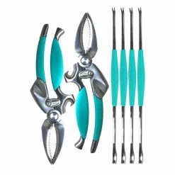 TOADFISH Crab and Lobster Tool Set - 2 Crab/Lobster cutters, 4 Seafood Forks