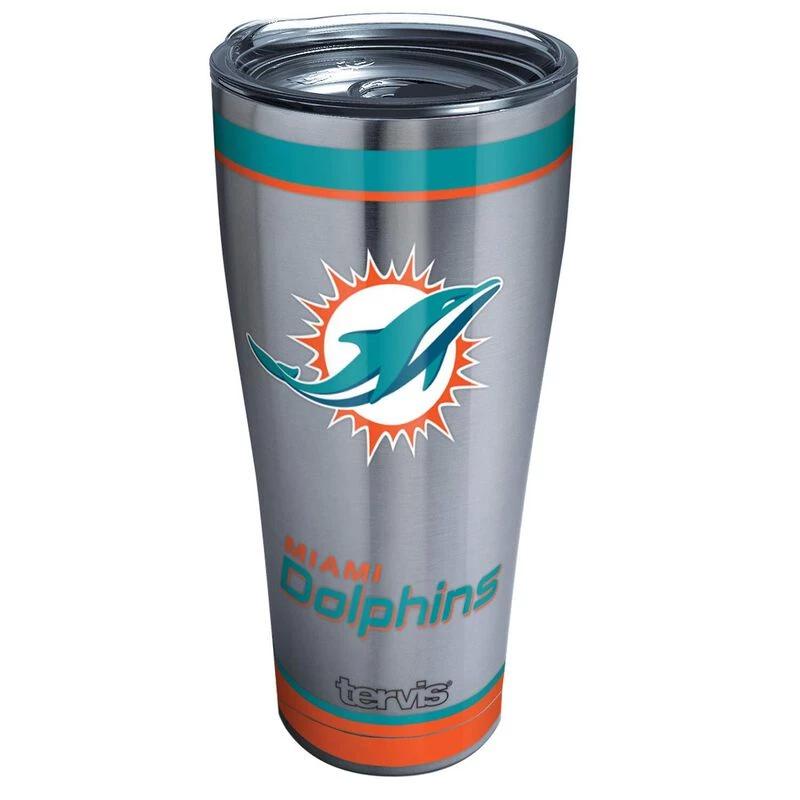 TERVIS 30 oz. Miami Dolphins Traditional Tumbler with Lid 1 TERVIS 30 oz. Miami Dolphins Traditional Tumbler with Lid