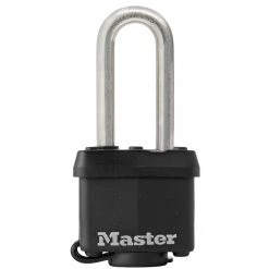 MASTER LOCK 1 9/16 Inch (40mm) Wide Covered Stainless Steel Pin Tumbler Padlock with 2 Inch (51mm) Shackle, Black