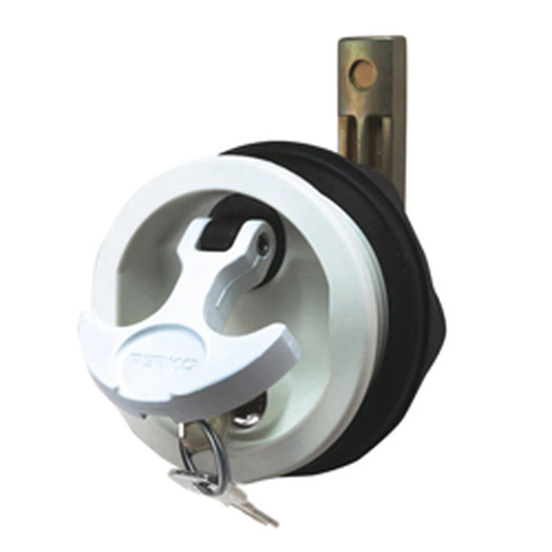 PERKO Surface Mount Lock & Latch For Smooth and Carpeted Surface, White 1 PERKO Surface Mount Lock & Latch For Smooth and Carpeted Surface, White